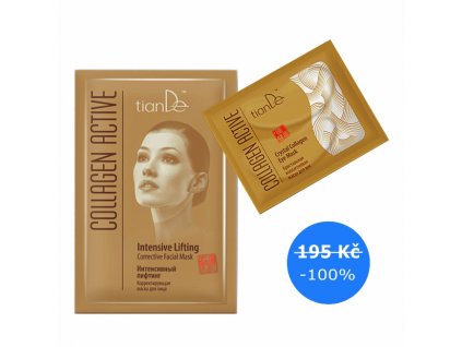DÁREK Křišťálová kolagenová maska na oční víčka + Korigující maska na obličej Intenzivní lifting Collagen Active  Body: 0,0