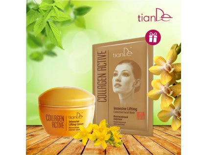 AKCE Intenzivní liftingový krém Collagen Active + DÁREK Korigující maska na obličej Intenzivní lifting Collagen Active Body: 9,0