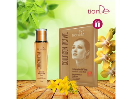 AKCE Jemné hydratující tonikum Collagen Active + DÁREK Korigující maska na obličej Intenzivní lifting Collagen Active Body: 10,0
