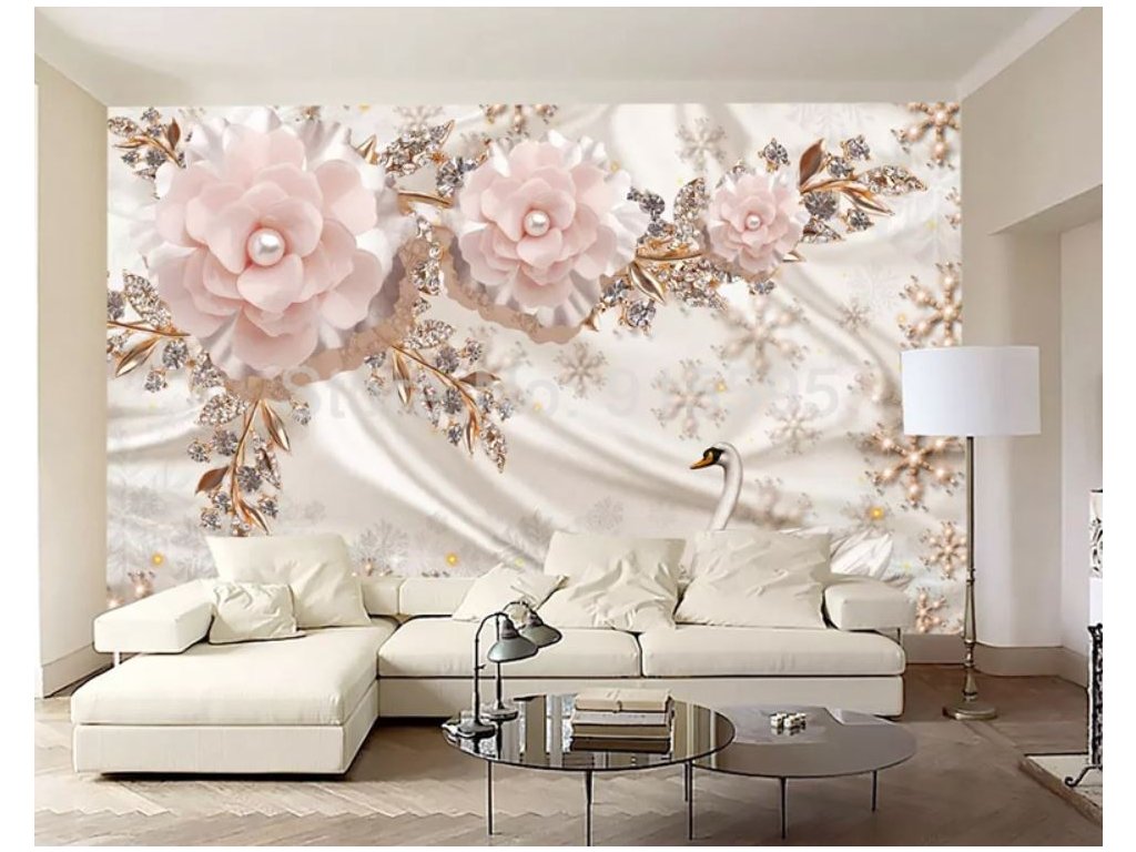 Tapety na stenu - 3D samolepiace moderné tapeta s kvetmi