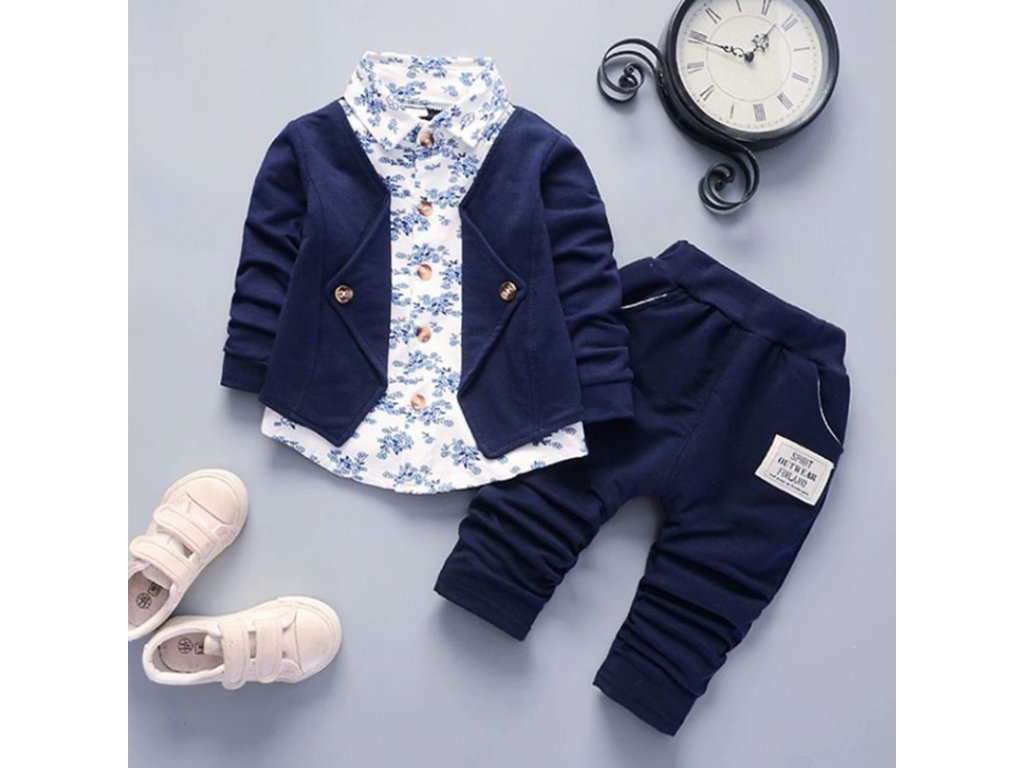 Detské oblečenie - oblečenie pre chlapcov - chlapčenský oblek sako + košeľa  + nohavice - vianočný darček - TIANO.SK