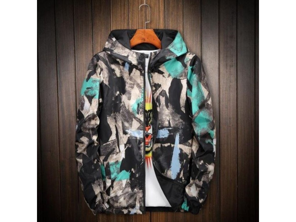 oblečenie - pánske zimné bundy - pánska obojstranná vzorovaná bunda -  nadmerné veľkosti - výpredaj skladu - TIANO.SK