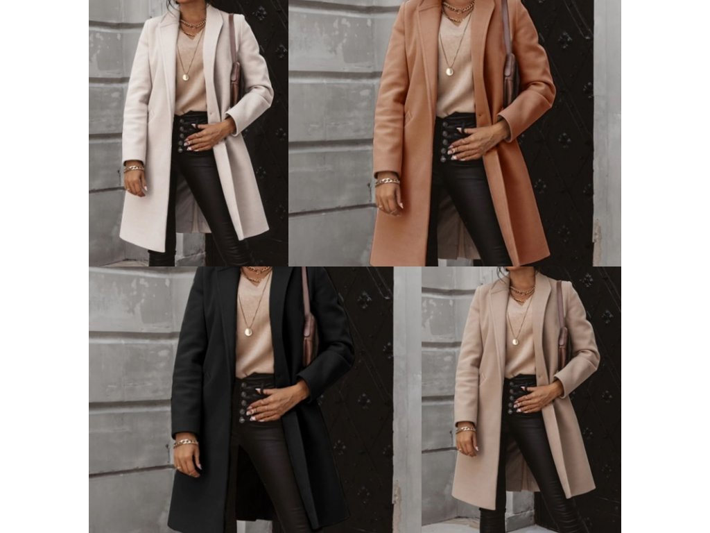 Dámske oblečenie - kabát - vlnený jesenné kabát s jedným gombíkom - dámske  zimné kabáty - dámske kabáty - výpredaj skladu - TIANO.SK