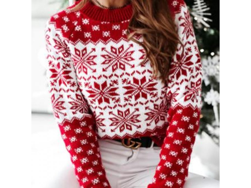 dámske oblečenie - dámsky príjemný sveter so zimnými vzory - dámske svetre  - vianočné sveter - vianočný darček - TIANO.SK