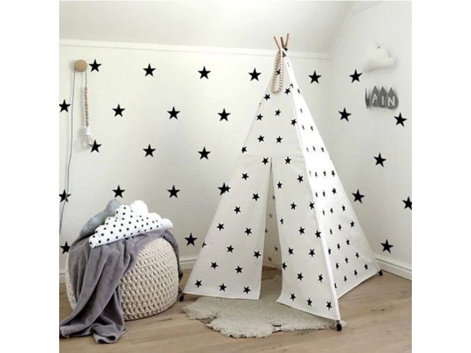 Dekorácia do bytu tapety na stenu samolepiace tapety - dekoračné Hviezdy do detskej izby 70 kusov (Farba Čierna)