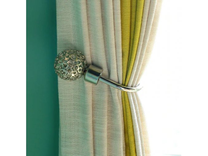 Dekorácia do bytu záclony závesy - kovová dekoračná svorka na záclony a závesy k upevneniu na stenu 2 kusy (Farba Bronzová)