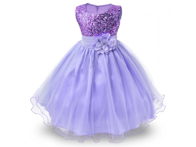 Dětské šaty fialové - SLEVA 40% (Velikost 170)