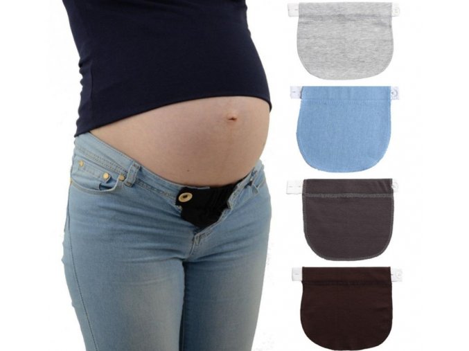 Nástavec elastický na džínsy nohavice pre tehotné (Farba Čierna)