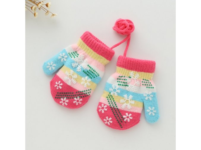 Oblečenie pre deti lacné detské oblečenie detské oblečenie - detské pletené rukavice (Farba Tmavo ružová)