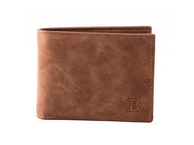 Stylová pánská peněženka z umělé kůže s kapsičkou na zip na drobné - tip na dárek pro něho (Barva: hnědá)