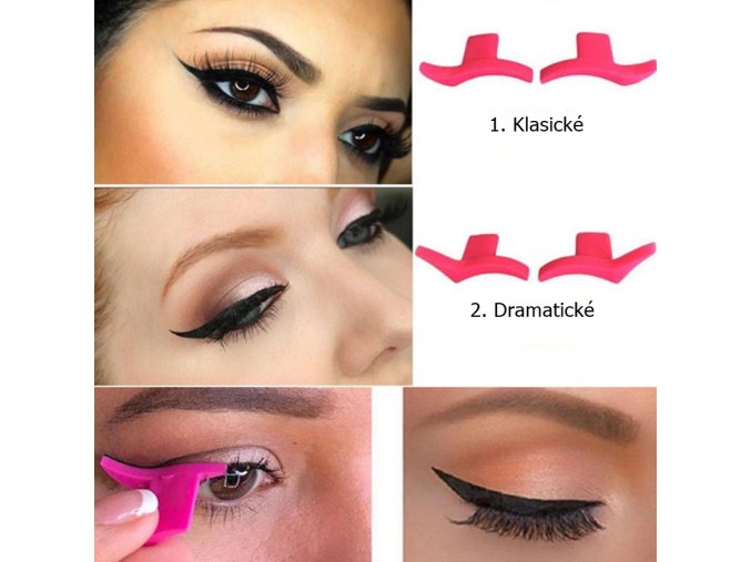 TIP kozmetika make up zdravie vychytávky - pomôcka pre líčenie očí šablóna k obtiskom očné linky (Barva 1)