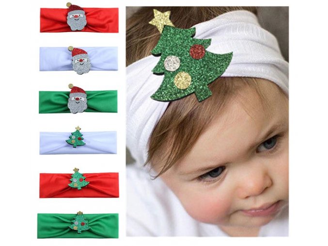 Vánoční dekorace- dětská čelenka s motivem Vánoc více variant (Varianta: 6)