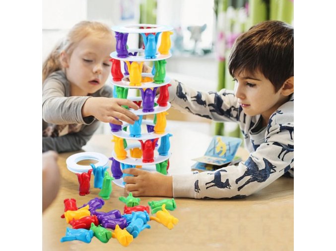 Hračky - stolové hry - zábava - zábavná stolová hra pre celú rodinu tučniaky veža - darček k Vianociam