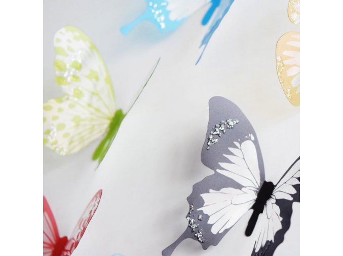 Motýle - súprava lepiacich farebných motýľov na stenu - dekorácie - dekorácie do bytu - motýľ - veľkonočné dekorácie - jarné dekorácie