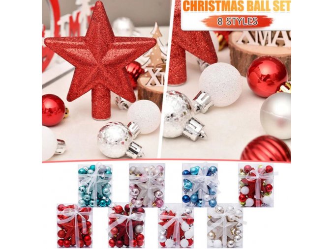 Vianoce - vianočné ozdoby - sada vianočných ozdôb s hviezdou na špičku stromu - vianočné dekorácie - výpredaj skladu