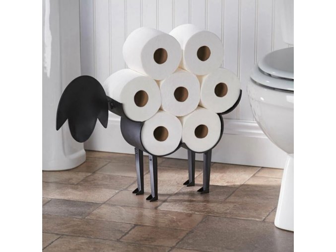 Domov - dekorácia na záchod na toaletný papier v tvare ovce - dekorácie do bytu - kúpeľňa - wc