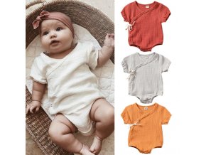 Detské oblečenie - zavinovacie body- 4 farby (Farba Biela, Velikost 3m)