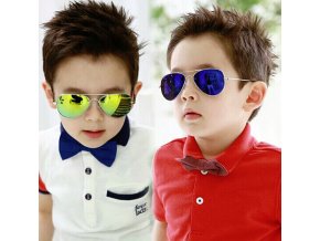 Detské slnečné okuliare pilotky pre dievčatá a chlapcov (Farba Čierna)
