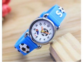 Pro děti- krásné hodinky pro malé fotbalisty- Vhodný jako dárek k Vánocům (Barva Modrá)