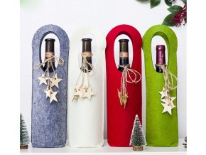 Vánoční inspirace- Dárkový obaly na víno více barev, Vánoční dekorace- VÝPRODEJ SKLADU (Barva Zelená)
