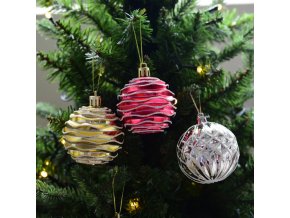 Vianočné dekorácie vianočný stromček vianočné ozdoby sklenené vianočné ozdoby vianočné gule - vianočné ozdoby 6 kusov (Farba Biela)
