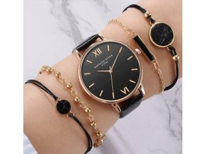 Pre ženy- dámske luxusné elegantné hodinky s náramky 5ks/set AKCIA