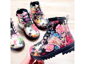 topánky - detské topánky - detské zimné topánky - zimné módne detské topánky zdobené kvetmi - výpredaj skladu