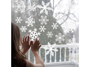 Vianoce - dekorácie - vianočné dekoračné vločky na okná - snehová vločka - samolepky