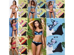 Plavky - dámske plavky - dvojdielne plavky - krásne push up plavky s rôznymi vzormi a farby - výpredaj skladu