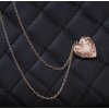 Dárky pro ženy- šperky, přívěšek srdce- Nápad na dárek pro přítelkyni k Vánocům nebo výročí (Barva Zlatá)