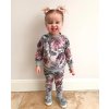 Detské oblečenia- Dievčenské kvetinový set mikina, tepláky (Velikost 12m)