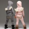 Dětské oblečení- hřejivé teplákové soupravy ANGEL šedá, růžová (Barva Šedá, Vel 130)