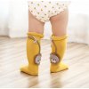 Detské oblečenie- Roztomilé dlhé ponožky, podkolienky s lvíčkem, viac farieb (Farba Žltá, Velikost 12m)