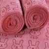 Dětské ručníky do školky z mikrovlákna barevné s králíčky (Barva: růžová)