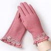 Elegantní dámské rukavice zdobené krajkou (Barva Růžová)