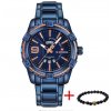 Luxusní značkové pánské náramkové hodinky NAVIFORCE - Tip na vánoční dárek pro muže (Barva: zlatá)