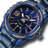 Luxusní značkové pánské náramkové hodinky NAVIFORCE - Tip na vánoční dárek pro muže (Barva: zlatá)