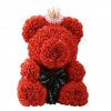 Medvedík z ruží- medvedík z ruží so stuhou a korunkou 40cm viac farieb- Darčeky pre ženy, Valentín (Farba Biela)