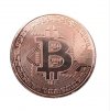 Pozlacená památeční kovová mince Bitcoin (Barva Stříbrná)