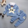 Pre deti detské oblečenie dojčenské oblečenie - súprava pre chlapčeka s hviezdicou (Farba Tmavo modrá, Velikost 12m)
