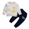 Pre deti detské oblečenie dojčenské oblečenie - unisex Teplákovka s žirafou (Farba Žltá, Velikost 12m)