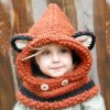 Pre deti detské oblečenie zimné čiapky detské zimné čiapky - čiapky so šálom so zvieracím motívom (Farba Čierna)