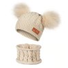 Pre deti- detské zimné čiapočky - štýlový set čiapka + nákrčník 12 farieb (Farba Béžová s béžovou)