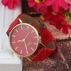 Stylové dámské hodinky s koženým páskem - SLEVA 80% (Barva Růžová)