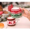 Vánoční dekorace do kuchyně- krásný pletený obal s knoflíkem na hrneček s Vánočním motivem- 4 varianty (Varianta: 4)