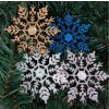 Vánoční dekorace- třpytivé vločky na stromeček 12ks/10cm, modré. bílé, stříbrné a zlaté (Barva Zlatá)