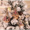 Vianočné dekorácie- drevené vianočné ozdoby na stromček 6ks- 2 farby (Farba Červená)