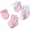 ponožky pre novorodenca - sada ponožiek a rukavíc pre dievčatko a chlapčeka - v ružovej a modrej farbe