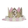 Deti - narodeniny - korunka - kvety - narodeninová detská čelenka v tvare korunky s číslom