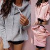 Dámske oblečenie - dámsky sveter - sveter s vreckom a kapucňou - mikiny - dámske mikiny - výpredaj skladu